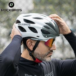 Cycling Helmets ROCKBROS 58-65cm Bicyc Helmet Men Women Goggs Bike Helmet Safety Headwear Visor ns Ultralight MTB Road Cycling Helmets HKD230626