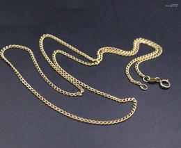 Chains Pure Au750 18K Yellow Gold Chain Women Curb Link Necklace 2.1-2.3g 20in L