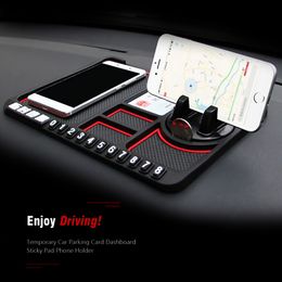 4 in 1 Car Anti-Slip Mat Silicone Dashboard Sticky Phone Holder Mat Auto Non-Slip Sticky Gel Pad For Phone Sunglasses storage