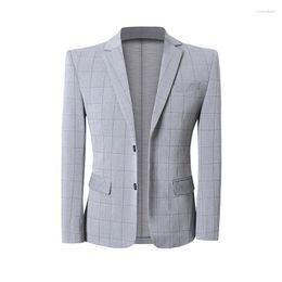 Men's Suits Men's Blazers Men Brand Jacket Fashion Slim Casual Coats Handsome Business Jackets Plaid Men's Tops Masculino