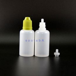 30 ML 100 Pcs High Quality LDPE PE Plastic Dropper Bottles With Child Proof Caps and Tips Vapour Squeeze bottle short nipple Vkkia