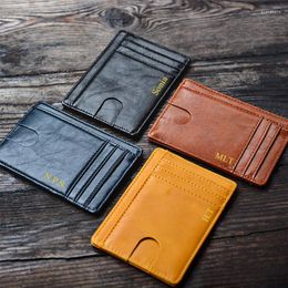 Wallets Fashion Men Genuine Leather Holder Business Mini Coin Purse Multi Card Cover Ultra-thin Small Case