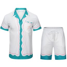Men's Short-sleeved Shirt + Shorts Tracksuit Plaid Shirt Tracksuit Men's Tracksuit Men's and women's size M-3XL AES21