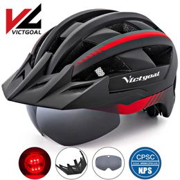 Cycling Helmets VICTGOAL Bike Helmet for Man Women MTB Road Bicyc Helmet D USB Rechargeab Light Mountain Road Bike Visor Cycling Helmet HKD230626