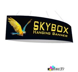 Football Shaped Tension Polyester Fabric Hanging Banner Display for Exhibition