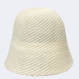 2023 NEW Breathable knitted bucket hat for Women spring and summer sunshade fisherman hat Oblique stripe simple basin caps