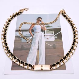 Women Gold Chains Belts Fashion Designers Belt Link Luxury Waist Chain Womens Metal Alloy Dress Accessories Waistband Girdle Gift