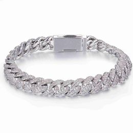 Designer Jewelry Miami Iced Out S925 Sterling Silver 10mm 7 8 9 16 18 20 22 24 26 Inch Moissanite Choker Cuban Link Chain Necklace for Men
