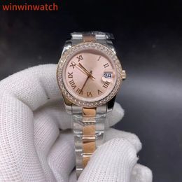 AAA automatic two tone rose gold case pink dial watch