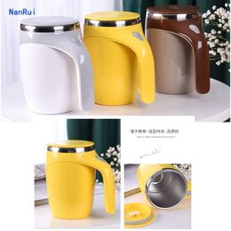 Mugs Automatic Self Stirring Magnetic Mug Stainless Steel Temperature Difference Coffee Mixing Cup Blender Smart Mixer Thermal Cup 230626