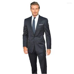 Men's Suits Men's & Blazers Custom Made Navy Blue Men Wedding Formal Business Tailoe Designer Wear Tuxedos Prom Blazer 2 Piece Jacket
