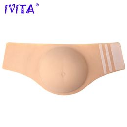 Breast Form IVITA Original Artificial Silicone Fake Pregnancy Belly Realistic Silicone Belly for Crossdresser Shemale Belly Cosplay 230626