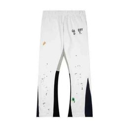 Pants Galleries Sweatpants Dept Speckled Letter Print Men's Women's Couple Loose Versatile Casual Straight Graffiti Red Gray White w23