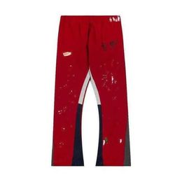 Pants Galleries Sweatpants Dept Speckled Letter Print Men's Women's Couple Loose Versatile Casual Straight Graffiti Red Grey White yh