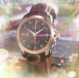 Popular Mens Six Stiches Designer Watches Stopwatch 42MM Leather Belt Timing Clock Quartz Movement Chronograph Vintage trendy luxurious super Watch gifts
