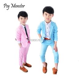 Anzüge Marke Prince Herren Geburtstag Kleid Blazer Hosen 2PCS Kostüm Kinder Party Smoking Jungen Formale Schule Anzug für Hochzeiten 230626