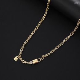 Pendant Necklaces Retro Lock Necklace Hollow Alloy Chain Neck Vintage Women Girls Jewelry Accessories