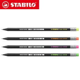 Pencils 4 Pack Stabilo Black Wood Pencil Writing and Drawing 4918 Dazzling Black Le Nontoxic Writing Stationery with Color Eraser Cute