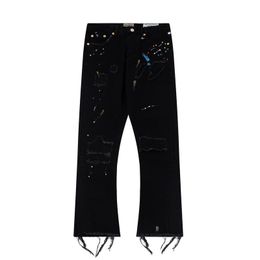 DESIGNERS Man jeans GA Painted splash-ink trousers hole Street pop fashion Quality Classic men's denim slacks plus size M-XXL