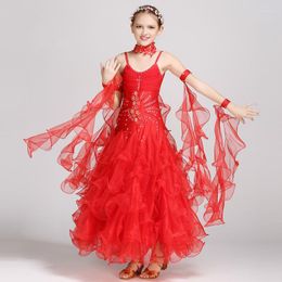 Stage Wear Children's Modern Dance Dress Girls Competition Skirt Kids National Standard Dancing