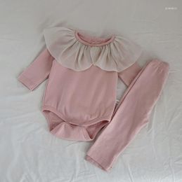 Clothing Sets 2023 Korea Style Girls 2 Pcs Set Leggings Romper Autumn Cotton Kids Suit 6-24 Month A854