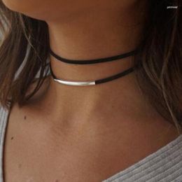 Choker Gothic Black Flocking Layered Necklace For Teen Girls Women Punk Cosplay Goth Accessory