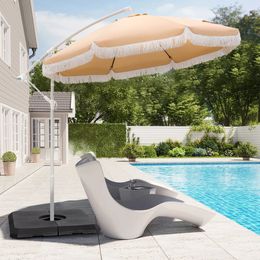 Umbrellas MF Studio 9FT Offset Patio Umbrella with Crank and Cross Base Beige 230626