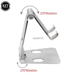 Portable Double Folding Mobile Phone Tablet Bracket Adjustable Aluminium Alloy Stand for Iphone Xiaomi Huawei Samsung L230619