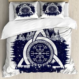 Bedding sets Viking Duvet Cover Set Mjollnir Bedding Set Scandinavian Folklore Motifs Northern Germanic Culture Comforter Cover Pillowcases 230626