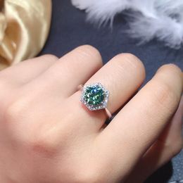 Cluster Rings Genuine 925 Sterling Silver Emerald Ring For Women Origin Wedding Bands Jewellery Gemstone Engagement Anel Females