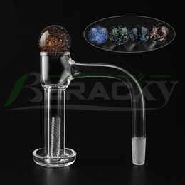 Beracky Full Weld Bevelled Edge XL Smoking Terp Slurper Quartz Banger With Glass Marble Hollow Quartz Pill Pearls 20mmOD Seamless Slurpers Nails For Water Bongs Rigs