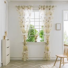 Curtain Butterfly Tulle Window Screening For Living Room Bedroom Kitchen Curtains Printed Sheer Voile Drapes Blinds