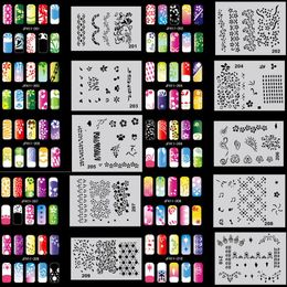 Template OPHIR 200 Designs Airbrush Nail Art Stencil 20 Template Sheets Kit Air Brush Paint Fashion Nail Stickers Nails Tools_JFH11