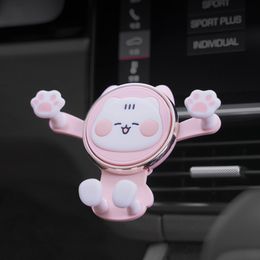 Car Mount for Phone Kitty Cartoon Car Phone Holder Kawaii Hands Free Vent Phone Holder for Air Vent Dashboard Windshield
