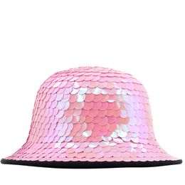 Glitter Mirror Disco Bucket Hat Stunning Disco Ball Hats for DJ Glitter Sequins Bucket Hat for Club Stage Bar Party Dance