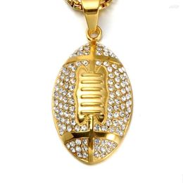 Pendant Necklaces Fashion Football Necklace Charming Men's American Accessories Hip Hop Punk Jewellery Wholesale