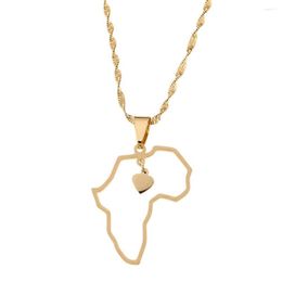 Pendant Necklaces Africa Map Heart African Of Maps Gold Color Charms Jewelry