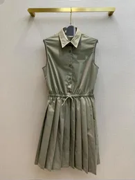 2023 Summer New Explosion Street Waist Fold Sleeveless Tank Top Dress Size S-L