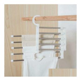 Hangers Racks 5 Layers Mti Functional Clothes Pant Storage Cloth Rack Trousers Hanging Shelf Nonslip Clothing Organiser Fast Drop Dhglr