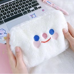 Plush Pencil Bag Large Capacity High Beauty Small Size Simple Junior School Student Female Stationery B