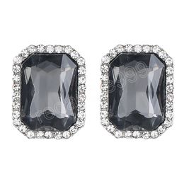 Fashion Metal Acrylic Square Earrings Women's Popular Exaggerated Stud Earrings Party Accessories