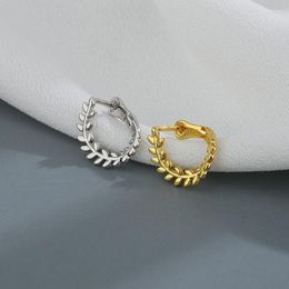 Hoop Earrings Gold Silver Color Simple Creative Olive Leaf Branch Women Trendy Temperament Huggies Jewelry Accessories For Lady