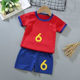 Clothing Sets Kids Football Jersey Boy Soccer Jersey Set Polyester Soccer Breathable Football Uniform For Children girl Jersey shorts sets 230626