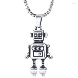 Chains Punk Hip-Hop Cute Roboter Pendant Necklace For Men Male Gift Hip Hop Jewellery Long Chain Sweater