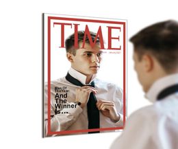 Time Magazine Cover Uomo dell'anno Specchio da appendere Camera da letto Mancave Home Bar Decorazione da parete Imitando Riflettore Divertente Gag Gift9365889
