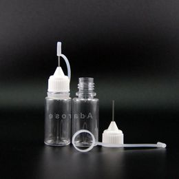 100PCS 10ML PET Dropper bottle Metal Needle Tip Needle Cap High transparent dropper bottles Squeezable Vapour aboratory Vnqel