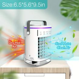 1pc Air Cooler Fan, Portable Misting Cooler Fan, Personal Space Evaporative Cooler, Humidifier, Mini USB Cooling Desktop Fan With 3 Wind Speeds For Bedroom, Travel, Office