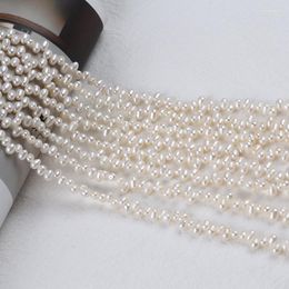 Chains Wholesale 4-4.5mm White/Black Rice Shape Freshwater Pearl Strand For Jewelry Making