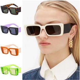 Fashion Sunglasses Unisex Rectangle Sun Glasses Oversize Frame Adumbral Anti-UV Spectacles Width Temples Eyeglasses Candy Color Ornamental