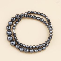 Chains HGKLBB Black Men's Necklace Bee Ball Hand-beaded Fashion Neutral Natural Hematite Stone Jewellery Accessories For Daily Wear